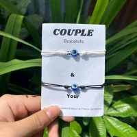 Sepasang Gelang Couple Untuk Pacar Evil Eye Mata Biru Unik dan Elegan//Gelang Pasangan//Gelang Tali 