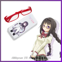 Anime Puella Magi Cos Madoka Magica Akemi Homura Cosplay Glasses Anime Glasses Case Box For Women Girls Student Gifts
