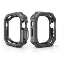 Carbon Fiber Case for Watch Ultra 49MM Hollow Cover Rugged Protective Bumper iWatch Ultra Protector Shell Accessories NO Screen