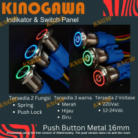 Push Button (Tombol Tekan) Metal Tombol Besi Saklar On Off 16mm 220V 24V - Original Panel Listrik