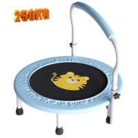 40" Foldable Kids Trampoline with Armrest Adult Indoor Fitness Jumping Trampoline Bearing 250KG Kid Sport Entertainment Toy Gift