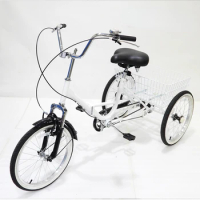 High Carbon Steel Tricycle 4 Inch Adult Tricycle Pedal Tricycle Car Cargo Trailer Pet Cart Outdoor Travel Pedal Tricycle