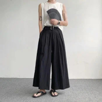 Japanese Casual Wide-leg Pants Men's Summer Quick-drying Loose Casual Pants Fashion Samurai Skirt Trousers Festival Costumes