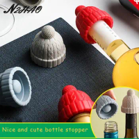 Silicone Wine Stoppers Christmas Wine Caps Reusable Wine Saver Bottle Sealer Airtight Plug Safe Wine Cork