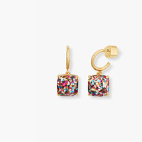 ต่างหู KATE SPADE EARRINGS MINI SMALL SQUARE HUGGIES K5232 สีมัลติ