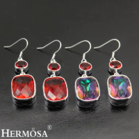 BUY THREE GET ONE FREE Hermosa Ladies Gift Shiny Garnet Earrings For Women Fashion Christmas Party Jewelry