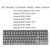 UK Spanish Nordic Italian German Keyboard For Lenovo Ideapad 720s-15ikb 720S touch-15ikb S540-15IWL GTX S740-15IRH Touch Backlit