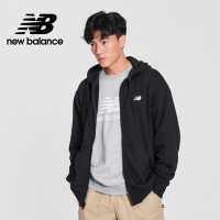 【New Balance】 刺繡NB休閒連帽外套_男性_黑色_MJ41501BK