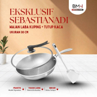 [Eksklusif Sebastianadi] - Wajan Laba Gagang Stainless 30 CM Wajan Honeycomb Stainless Free 1 Pcs Sp