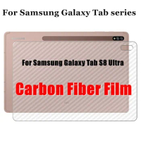 For Samsung Galaxy Tab S8 Ultra S8 S7 Plus A7 Lite SE 3D Carbon Fiber Rear Back Film Stiker Screen Protector (Not Tempered Glass