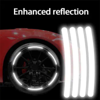 Car Wheel Hub Reflective Sticker Tire Rim Reflective Strips Luminous for Night Driving Car Bike Motorcycle Wheel Sticker
