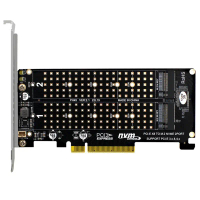 Thẻ RAID Đĩa đôi PCI-E X8, Bộ điều hợp mở rộng SSD NVME M.2 M KEY, RAID NVME kép mở rộng, Thẻ chia P