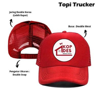 Topi Trucker Jaring Hat Cap Distro KDKMP KOPERASI DESA MERAH PUTIH KOPDES Kelurahan sablon bordir LO