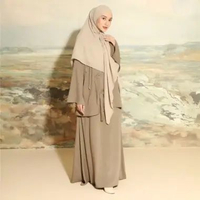 Lozy Hijab - Sera Set (One Set Blouse Skirt Janggan Cheongsam Bahan Corduroy) Natural