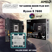 New AMD Ryzen 5 7600 R5 7600 CPU+ASUS TUF GAMING B650M PLUS WIFI motherboard Micro ATX AMD B650 DDR5 memory slot AM5 motherboard