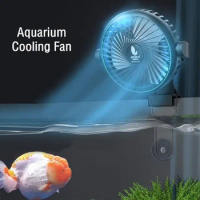 Aquarium Fish Tank Cooling Fan System Chiller Control Reduce Water Temperature 360 Rotating Fish tank Chiller Fan acuarios