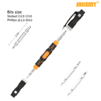 JAKEMY Portable 3 In 1 Double-head Bits Screwdriver Pen with Magnetic Two Way Slotted and Phillips Bits DIY Repair Tool Kit