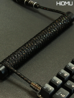 Hiomu客制化機械鍵盤航插線螺旋type-c編織數據線金屬接口彈簧線
