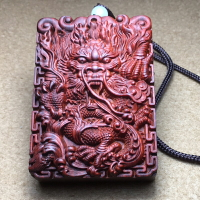 印度小葉紫檀手把件龍騰四海紅木木雕掛件吊墜木質龍牌文玩掛牌