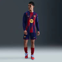 NIKE Men Soccer Fc Barcelona Dri-FIT Short Stadium Home Celana Bola Pria [HJ4674-455] A/S Deep Royal