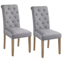 Tufted Upholstered High Back Parson Dining Chair, Set of 2, nordic chair plastic chair dining tables and chairs set dining