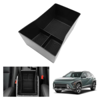 RUIYA Car Armrest Box Storage for Hyundai Kona SX2 Hybird PHEV 2024 Central Control Container Auto Kona SX2 Accessories 2024