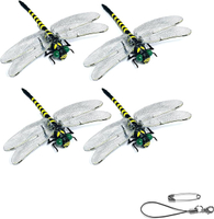 4PCS Dragonfly Clip 3D Fake Dragonfly Clips to Keep B ugs AwayArtificial Dragon Fly for Deer and Hor