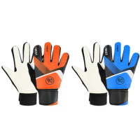 1Pair Football Goalkeeper Gloves for Kids Latex Football Goal Keeper Mitts Anti-collision Non-slip Lightweight Sporting Supplies