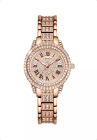 LIGE SUNKTA 女士石英手錶，IP玫瑰金顏色，金屬手鐲鋪成晶體
