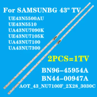 2pcs LED strip for Samsung UE43N5500AU UE43N5510 UA43NU7090K UE43NU7105K UA43NU7100 UA43NU7300 BN61-15482A UE40NU7120 UE43N5570