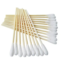 200pcs 6 Inch Cotton Swabs Cotton Tip Cleaning Cotton Swabs Swab Clean Room Dedicated Wipe Cotton Tipped Applicator Wooden Swab