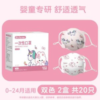 新生嬰兒口罩 0-6個月 嬰幼兒專用 防護 秋冬必備 小月齡適用- 女寶混裝【可調節耳繩⭐5D立體防舔】20枚裝 0-3歲嬰幼兒適用