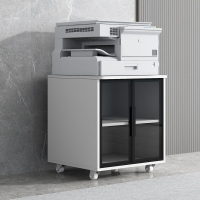 A3複印機櫃圓角打印機櫃簡約移動底座櫃文件櫃儲物櫃玻璃門矮櫃