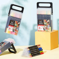 12/18/24/36pcs(box) Colors Art Markers Watercolor Brush Pen Dual Tip Brush Pens Drawing Painting Sketch Marker Pens Art Supplies