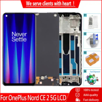 Original 6.43" For OnePlus Nord CE 2 5G LCD Display Touch Screen Digitizer Panel Assembly For 1+Nord CE2 IV2201 LCD With Frame