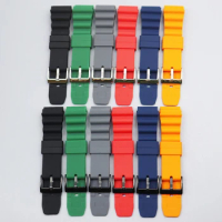 20mm 22mm Silicone Sport Strap Stainless Steel Buckle Men Waterproof Rubber Replace Bracelet Watch Band for Seiko for Citizen