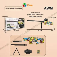 Mainan tembakan anak AWM manual mode water blas Motif