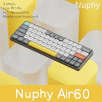 Nuphy Air60 Bluetooth 2.4G Wireless Hot-Swappable 60% Low Profile Mechanical Keyboard Compatible with Win/Mac/iPad