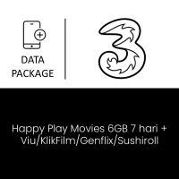 Paket Mobile Data Tri - Happy Play Movies 6GB 7 hari + Viu/KlikFilm/Genflix/Sushiroll