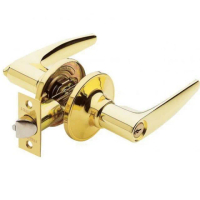 【廣安牌LH700】60 mm 金色 有鑰匙 管型扳手鎖(水平把手 客廳鎖 板手鎖 辦公室 臥室門用)