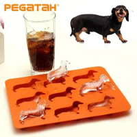 Dachshund Dog Shaped Silicone Ice Cube Mold and Tray for Drink Ice Maker Candy Chocolate Biscuit Fondant Cupcake Cake Decoration