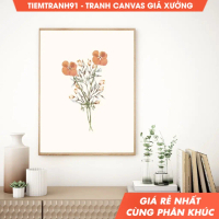 Tranh treo tường Watercolor Botanical, Gallery Wall art, Wild Flowers Art Floral Line Art, tặng kèm 