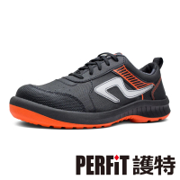 【PERFiT 護特】超輕 奈米碳纖頭 反光 橡膠大底綁帶安全鞋(PL006-BK/工作鞋/止滑鞋/CNS 20345認證)