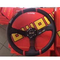 MOMO RALLIART STEERING Deep Dish GRED A Leather Racing Steering Wheel 14\inch 350mm"