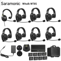 Saramonic Witalk WT8S Full Duplex Wireless Intercom Headset System Marine Communication Headset Boat Coaches Teamwork Microphone