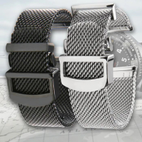 High Quality 20 21 22mm Silver Black Stainless Steel Watchband For IWC Watch Strap Deployment Clasp Bracelet With Logo
