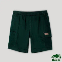 【Roots】男裝- 心靈平衡系列 口袋設計工作短褲-深綠,XL
