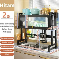 SKY - LOKE Rak Piring Wastafel Stainless Steel Rak Cuci Piring Dapur Rak Penyimpanan Piring Kabinet 
