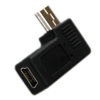 Mini USB公轉母90度L型右彎轉接頭  USB mini 5Pin 公母 90度轉接頭 可轉向節省空間