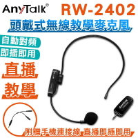 免運 公司貨 樂華 AnyTalk RW-2402 2.4G 頭戴式 無線 教學 麥克風 自動對頻 直播 隨插即用